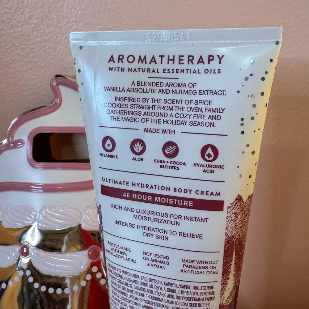 Bath & Body Works Gift Set Vanilla Nutmeg Hydrating Body Cream Cupcake Bag NWT